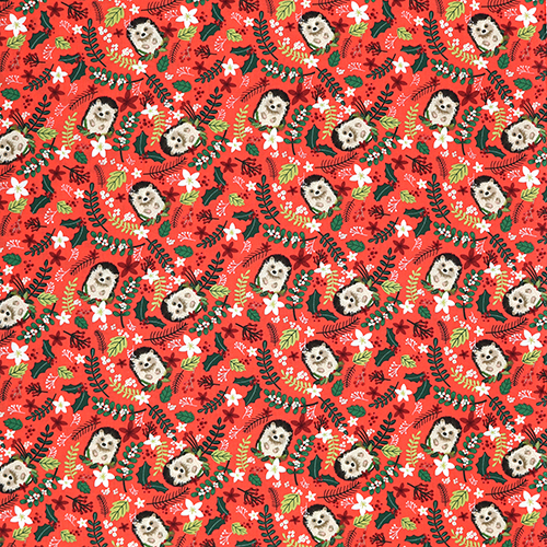 Erizo Navideño Acogedor Flores De Invierno 4