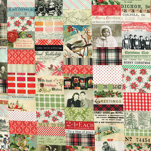 Palette Collage de Nol Tim Holtz Saisonnire Tissu par Free Spirit