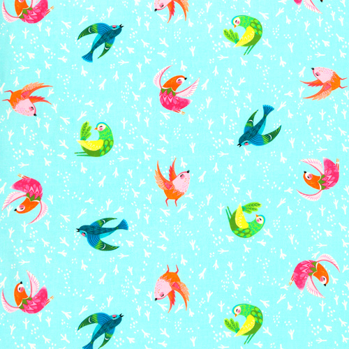 Donne-Le Au Vent Cori Dantini Ce Que L’Oiseau A Dit Ciel Tissu par Free Spirit