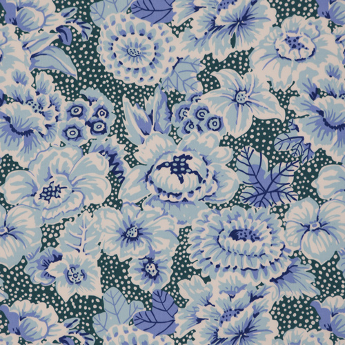 Floral � Pois Bleu Kaffe Fassett Des Archives Tissu par Free Spirit