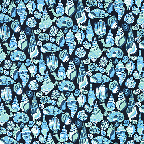 Bassin Rocheux Coquillages Mare Montante Tissu par Free Spirit