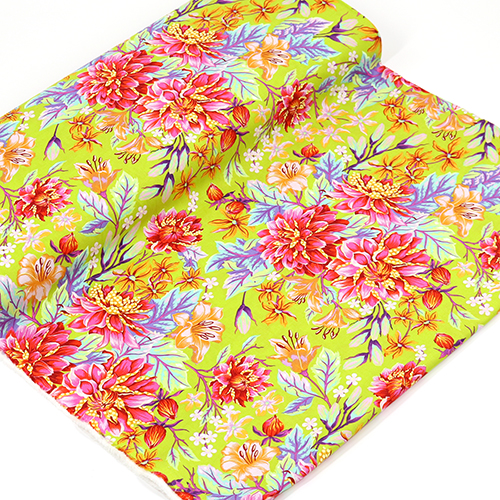 Tula Pink Hallo Dahlia Moonbeam Limette Floral 3