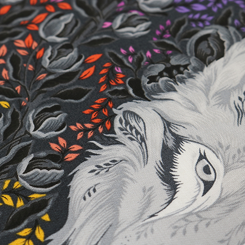 Tula Pink Wolf of Pink Street Carbon Graywork 5