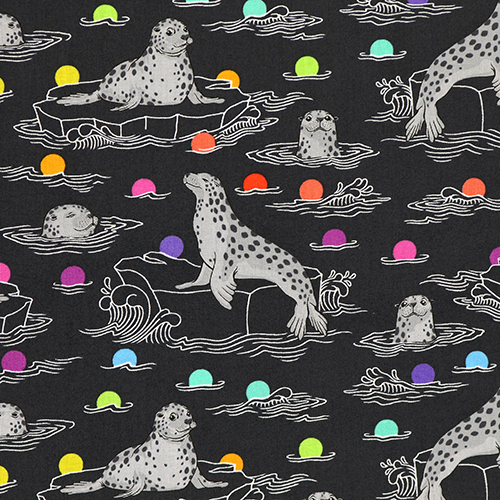 Tula Pink Seal The Deal Carbon Graywork Fabric by Free Spirit