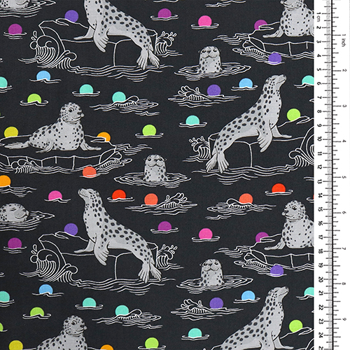 Tula Pink Seal The Deal Carbon Graywork 1