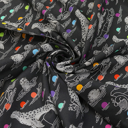 Tula Pink Seal The Deal Carbon Graywork 2