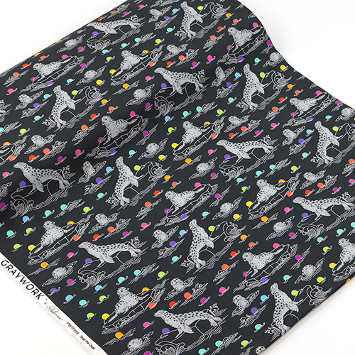 Tula Pink Seal The Deal Carbon Graywork 3