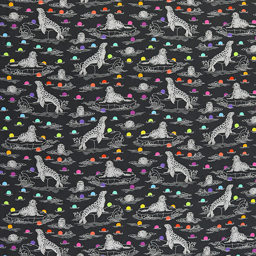 Tula Pink Seal The Deal Carbon Graywork 4