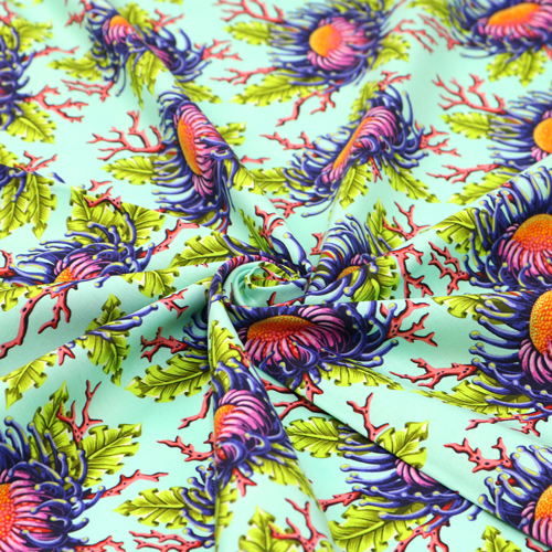Tula Pink Floral Reef Amis & An�mones �cume De Mer 2