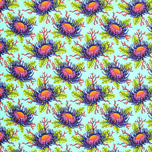 Tula Pink Floral Reef Amis & An�mones �cume De Mer 4