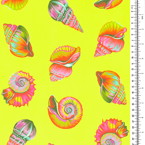 Tula Pink Floral Reef Lil Shelly Herbe Marine 1