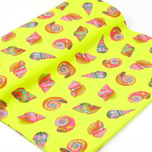Tula Pink Floral Reef Lil Shelly Herbe Marine 3