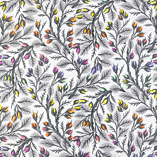 Tula Pink Meilleurs Bourgeons Travail Gris Extra Large 4