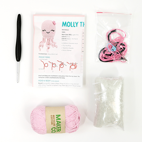 Häkelset Beutel-Freunde Molly Der Oktopus 3