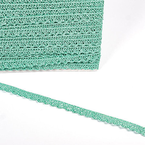 Bordure en dentelle polyester 11mm – vert jade par Habico