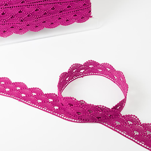 Dentelle Guipure En Polyester Premium 35 Mm - Fuchsia Fonc par Habico