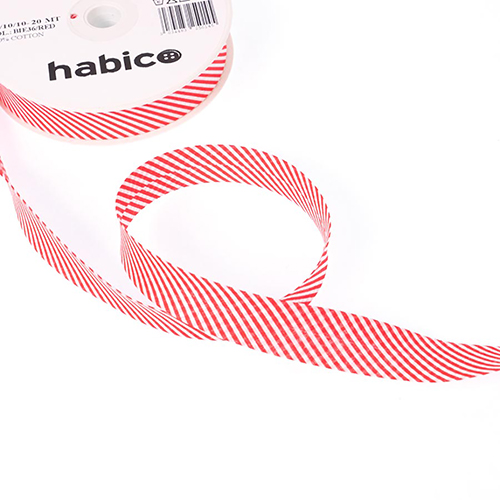Biais Rayé 20mm - Rouge par Habico