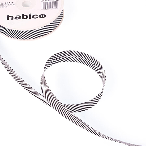 Biais Rayé 20mm - Noir par Habico