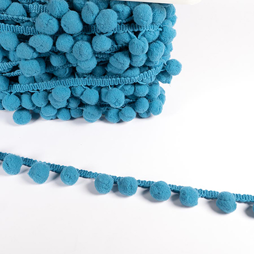 Pompon-Fransenborte - Blaugrn von Habico