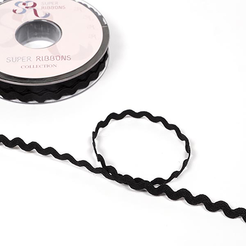 Retro-Ric-Rac-Band 5mm - Schwarz von Habico
