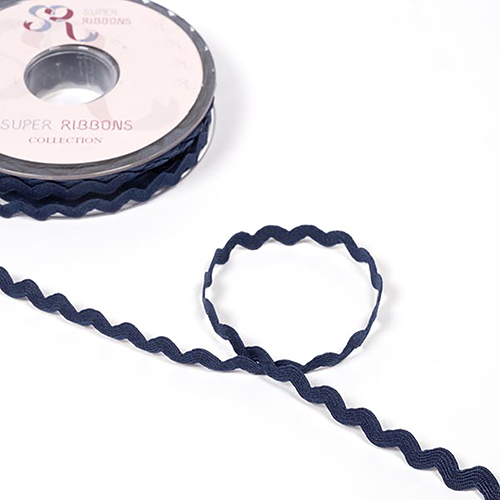 Retro-Ric-Rac-Band 5mm - Marineblau von Habico