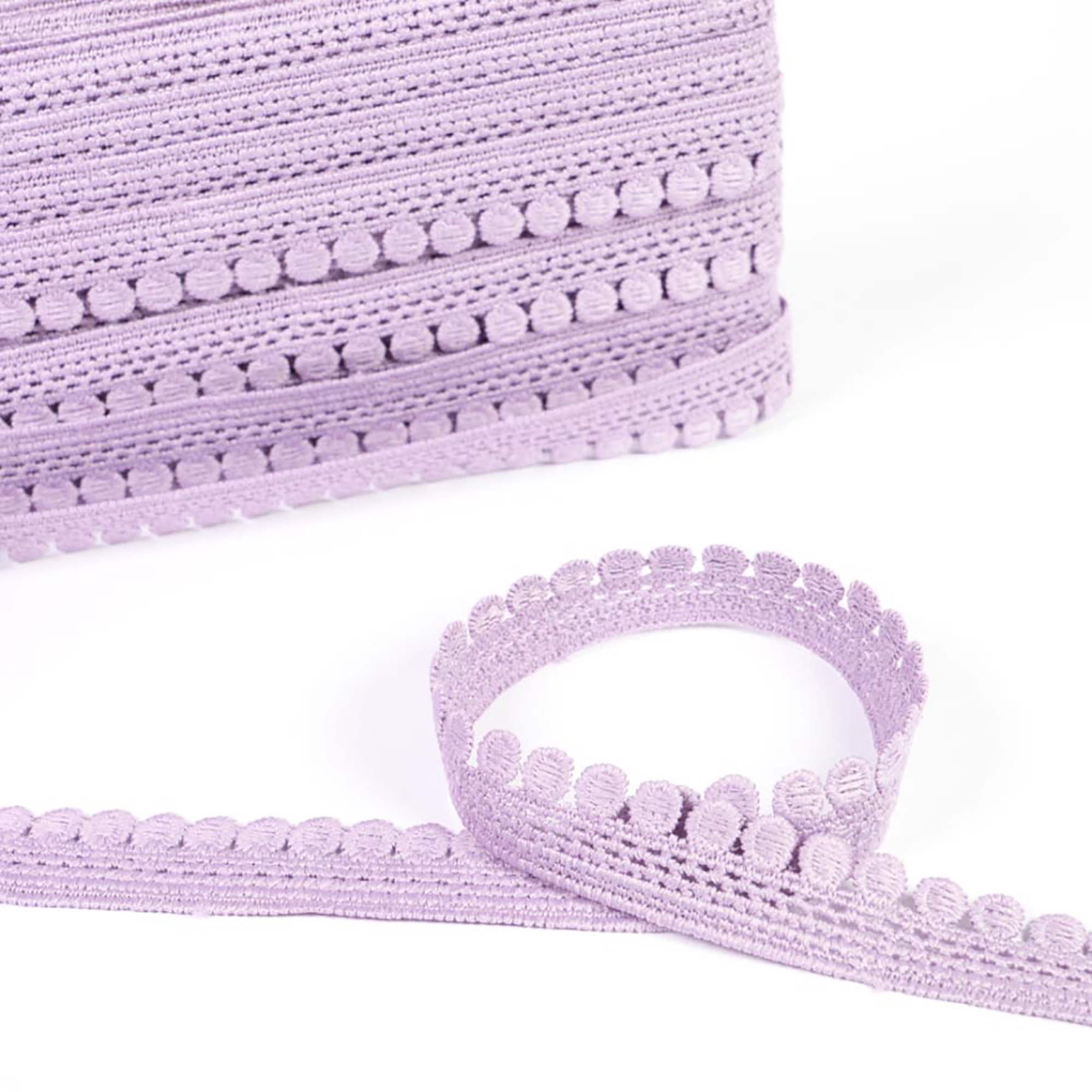 Encaje De Círculos Con Lunares De Guipur De Poliéster 18 Mm - Lavanda