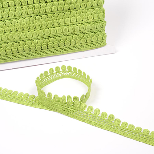Polyester Guipure Dot Circle Lace 18mm - Lime Green