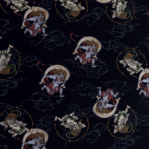 Raijin, Dieu Japonais Des Nuages Orageux Tissu par Hokkoh