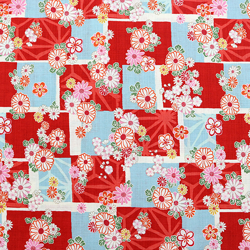 Fleurs de Chrysanthème Grand Damier Asanoha