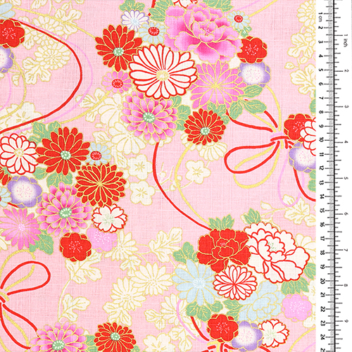 Fleurs Japonaises Métalliques Dorées Et Corde 1