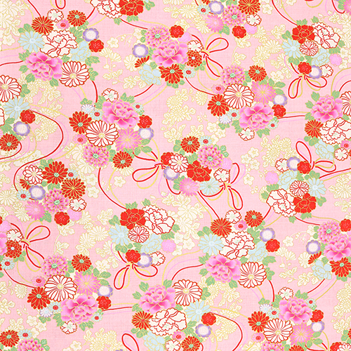 Fleurs Japonaises Métalliques Dorées Et Corde 4