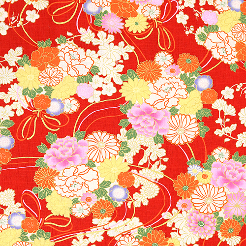 Fleurs Japonaises Métalliques Dorées Et Corde