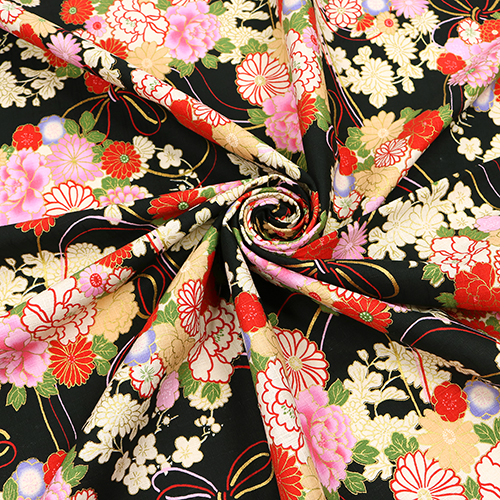 Goldene Metallische Japanische Blumen Und Seil 2