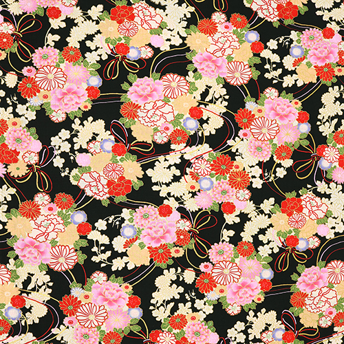 Goldene Metallische Japanische Blumen Und Seil 4