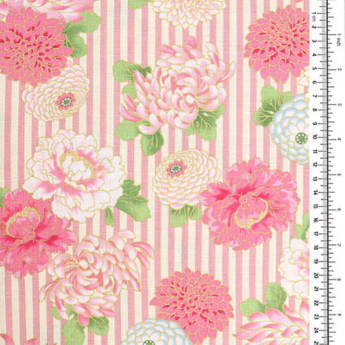 Rayures De Fleurs De Chrysanthème À Détails Dorés 1