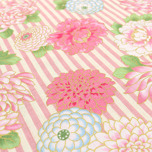 Rayures De Fleurs De Chrysanthème À Détails Dorés 5