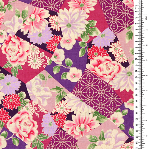 Patchwork Asanoha Segmenté Floral Japonais 1