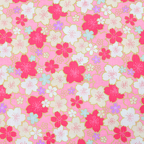 Goldene Sakura-Blüte Kyoto Frühling Rosa Stoff von Hokkoh