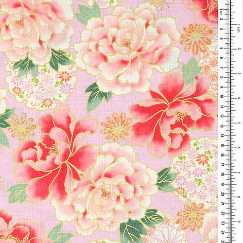 Vergoldete Pfingstrose Kyoto Blumenmuster Rosa 1