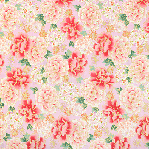 Vergoldete Pfingstrose Kyoto Blumenmuster Rosa 4