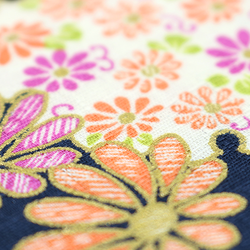 Vergoldete Pfingstrose Kyoto Blumenmuster Indigo 5