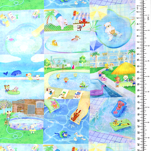 Bonita Fiesta en la Piscina con Adorables Animales Vintage 1
