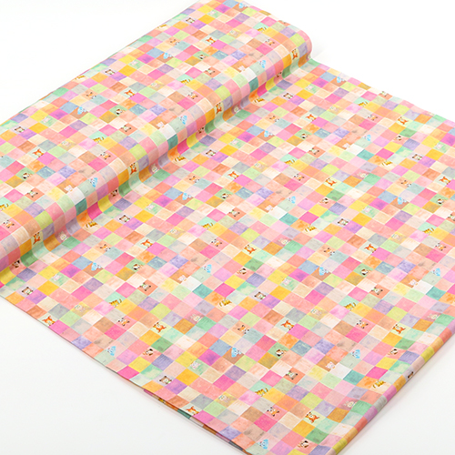 Warm Pastel Checker Cute Vintage Animals 3