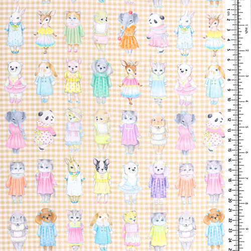 Gingham Jolie Tenue Animaux Vintage Mignons 1