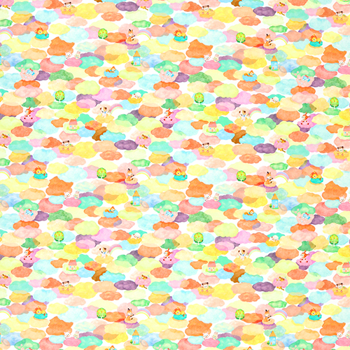 Warm Pastel Clouds Rainbows Cute Vintage Animals 4
