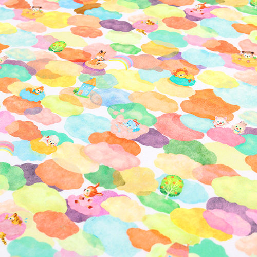 Warm Pastel Clouds Rainbows Cute Vintage Animals 5