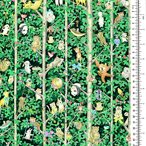 Forêt Arbres Grimpants Animaux Mignons Vintage 1