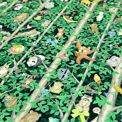 Forêt Arbres Grimpants Animaux Mignons Vintage 5