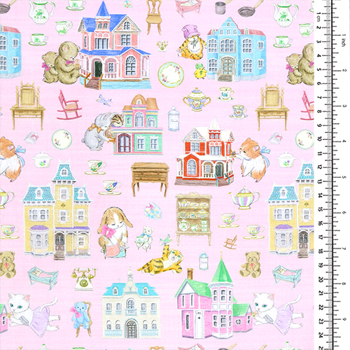 Hübsches Buntes Puppenhaus mit niedlichen Vintage-Tieren 1