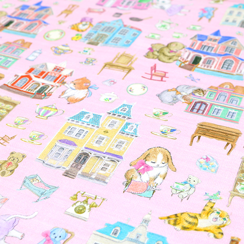 Hübsches Buntes Puppenhaus mit niedlichen Vintage-Tieren 5